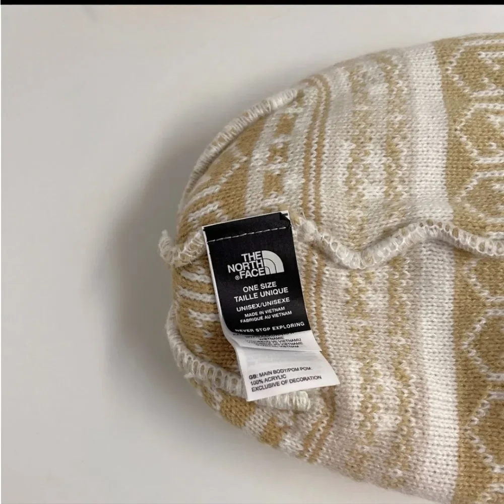 The North Face Fair Isle pom pom unisex winter beanie hat